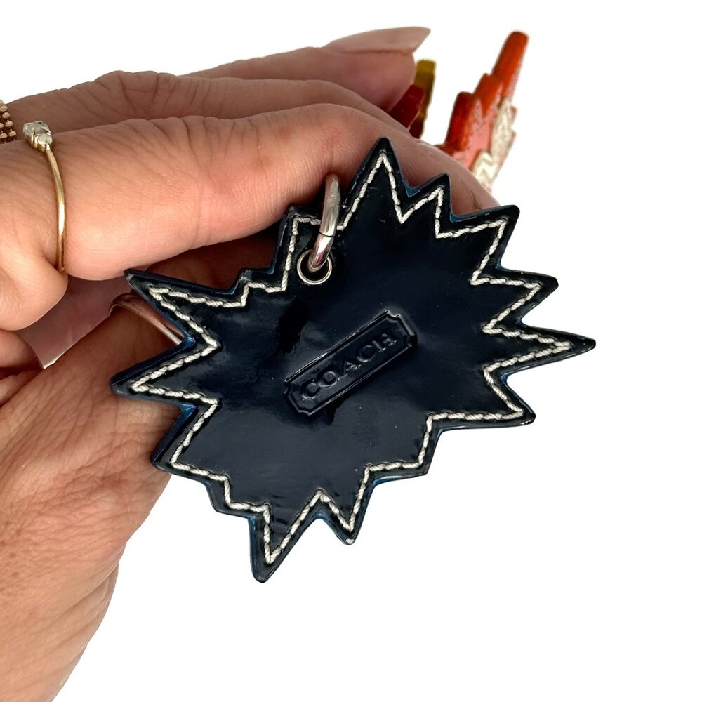 **Rare** COACH Comic Book Action Sounds Leather Keychain Bag Charm EUC - Picture 9 of 10